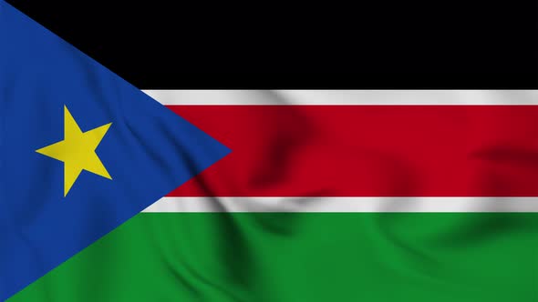 South Sudan flag seamless waving animation