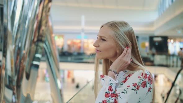 Amazed Woman in Shopping Center.