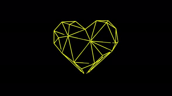 Bright neon seamless animation of heart sign. Design element for Happy Valentine's Day.