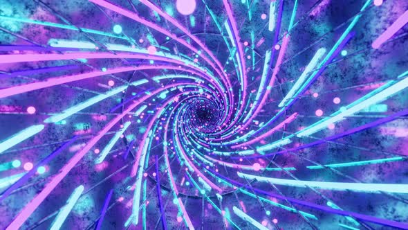 Neon Time Space Warp Wormhole, Science Fiction Background