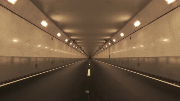 Loopable shot of camera passing through the tunnel in high speed. Transportation alt