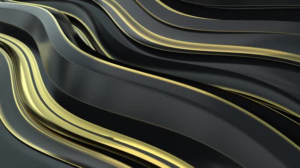 Dark Golden Waves Background Loop