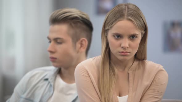 Teen Woman Is Angry at Boyfriend, Feeling Hurt, Lack of Love Attention, Break Up alt