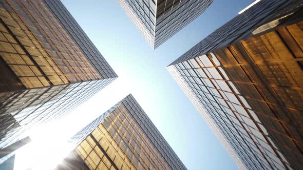 Looking up to High-rise Buildings Skyscrapers Futuristic Architecture Hong Kong City alt