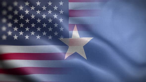 USA Somalia Flag Loop Background 4K