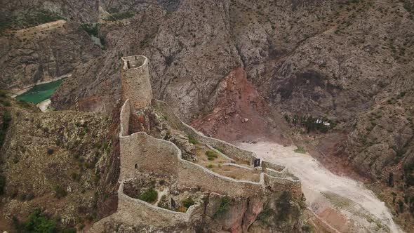 Drone Aerial 4K footage of Artvin Castle.