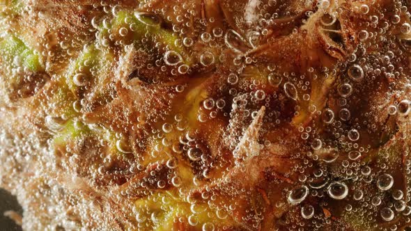 Pineapple in Carbonated Water Sweet Cocktail Cold Lemonade with Ananas Ripe Fruits alt