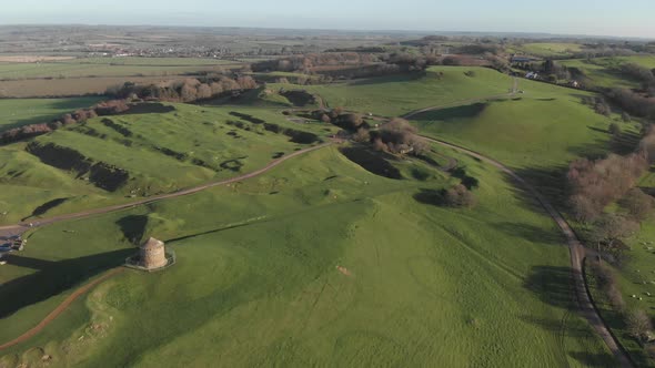 Burton Dassett Hills Warwickshire UK Aerial Landscape D Log