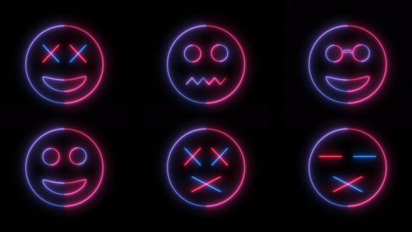 Neon Overlay Smiles Pack, Motion Graphics | VideoHive