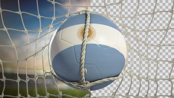 Soccer Ball Scoring Goal Day Frontal - Argentina