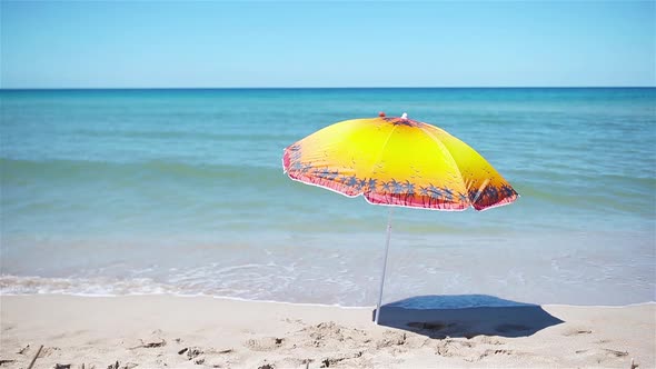 Beach Umbrella on the Tropical Beach