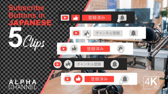 Youtube Subscribe Button in Japanese Language