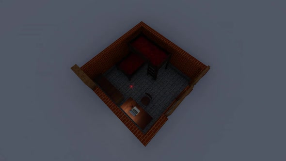 Isometric bedroom interior alt