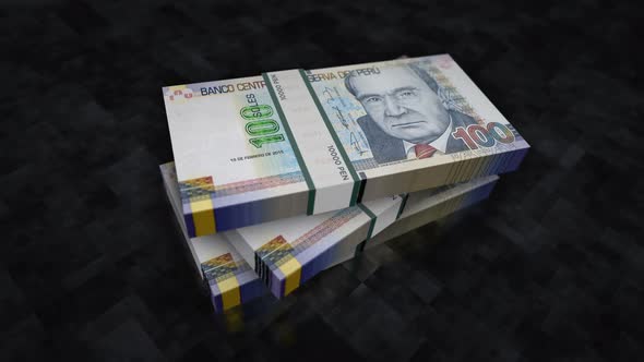 Peruvian Soles money banknote pile packs alt