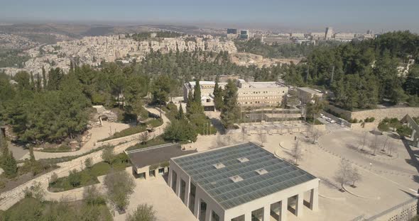 Aerial view of Israel Holocaust Museum, Jerusalem, Israel. alt