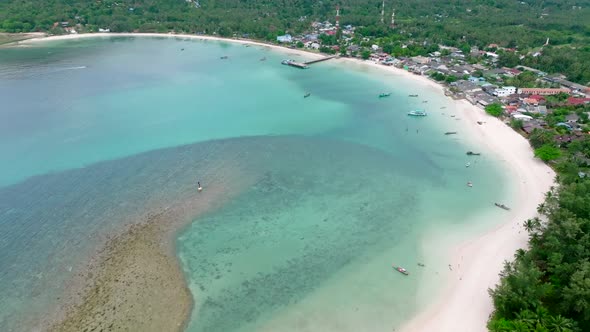 Aerial View of Malibu Beach in Koh Phangan Thailand alt