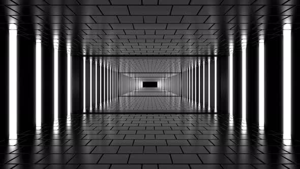 Black White Tunnel Background 4K