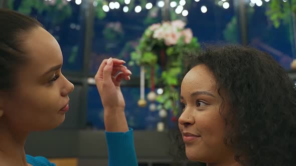 Closeup Portrait of Young Beautiful Girls Lespians Couple Hugging and Dancing a Pair Dance