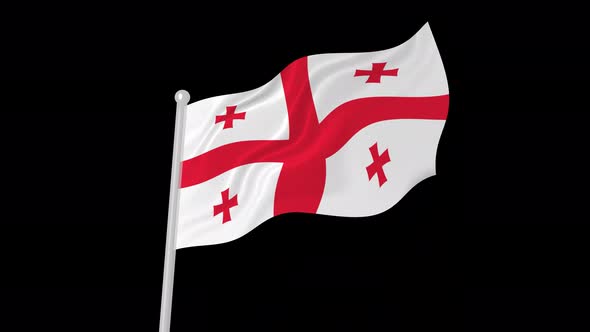 Georgia Flag Waving Animated Black Background alt