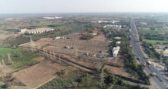 Drone shot of indian highway alt