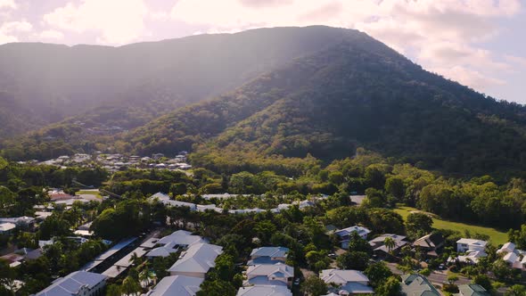 Aerial View On Palm Cove Suburbean Town in Australia