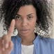 No African Woman Rejecting Offer By Waving Finger