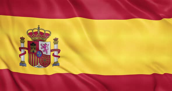 Spain Flag Waving Animation