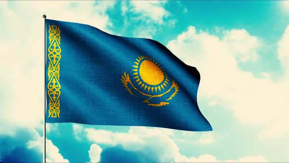 Beautiful Flag Waving on Background of Sky alt