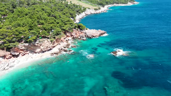 Aerial View beautiful Adriatic sea, Hvar, Croatia. alt