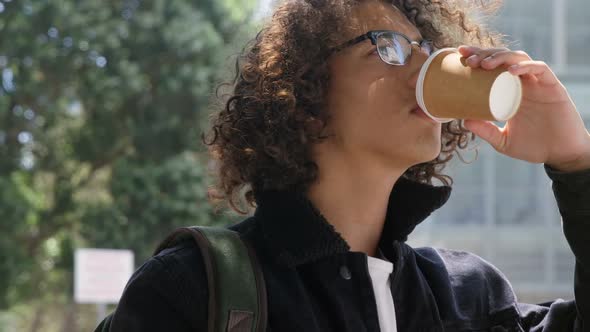 Man having coffee 4k alt