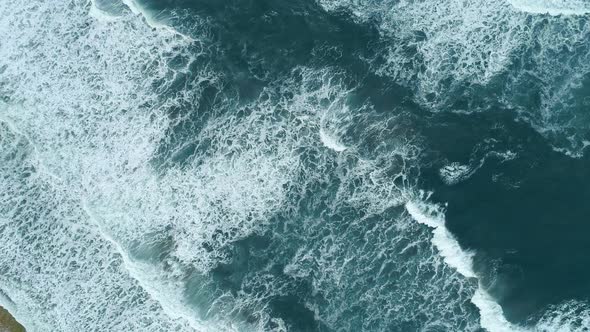 Turquoise Waters of Great Ocean, Whitecaps Rolling the Surface During ...