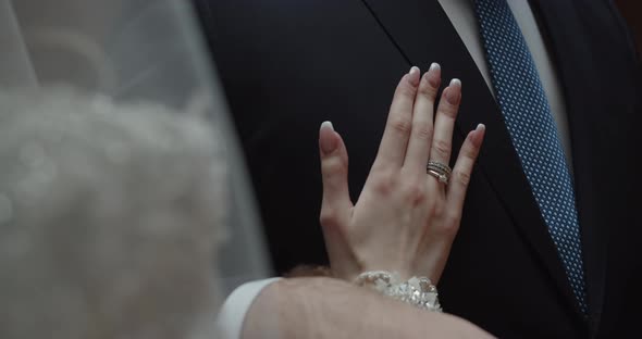Tender Hands Of Brides Touch Each Other