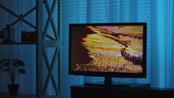 TV Set with Background Damage and Image Glitch alt