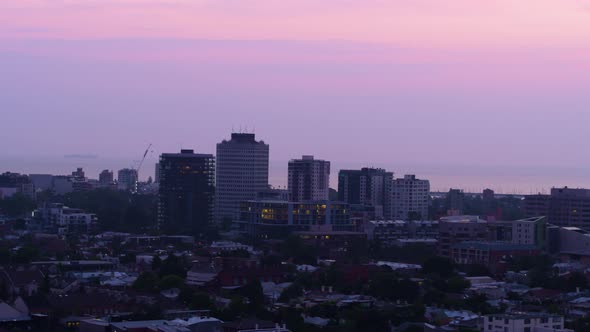 Melbourne City Bay Drone View alt