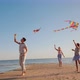 A Young Family Actively Spends Time Together - They Play Kites - VideoHive Item for Sale