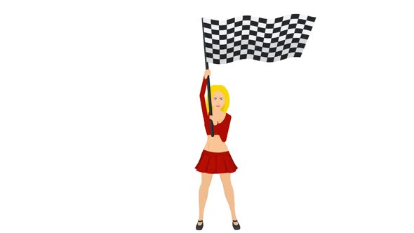 Woman With A Racing Flag
