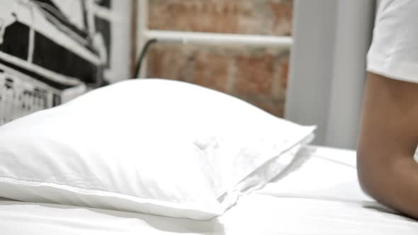 Tired African Man Lying for Sleep alt