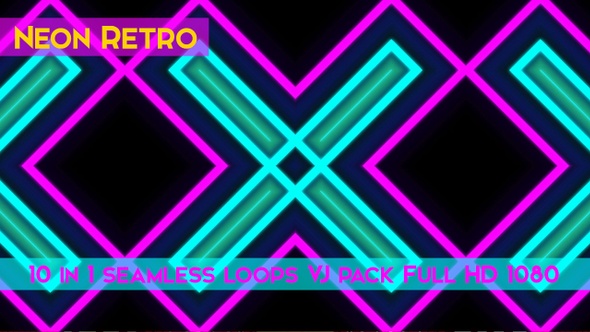 Retro Neon VJ Loops Pack