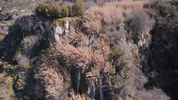 Drone Aerial  Waterfall Nature Background Cyprus alt