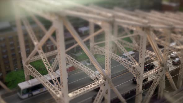 Aerial View of Cars Traffic Crossing Bridge Road in the City at Rush Hour alt