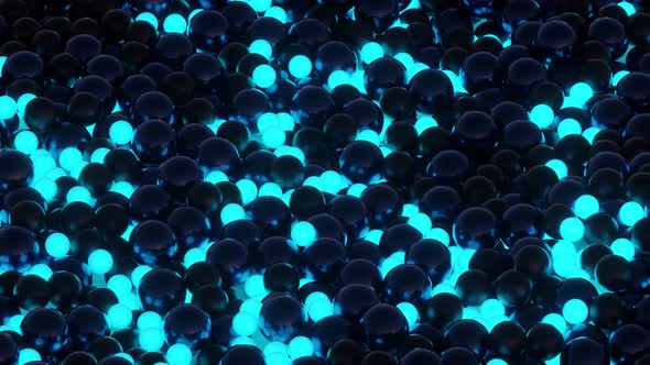 3D Render Animation with Neon Bubbles Moving alt