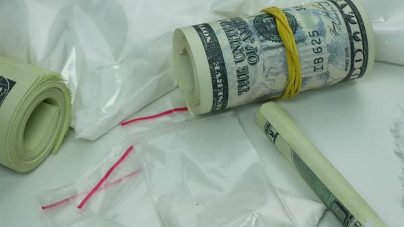 Dirty Drug Cartel Money From The Sale Of Cocaine And Tablets alt