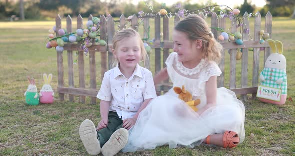 Brother and Sister Easter Hug