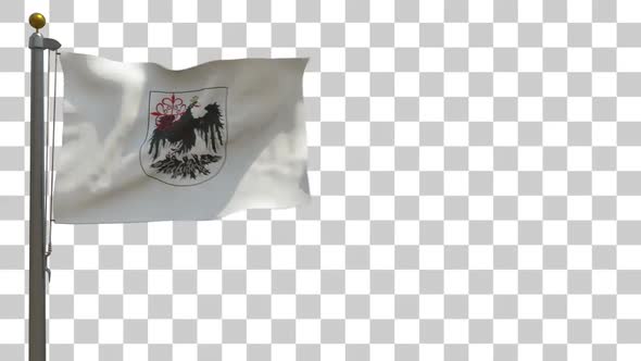 Buenos Aires City Flag on Flagpole with Alpha Channel alt