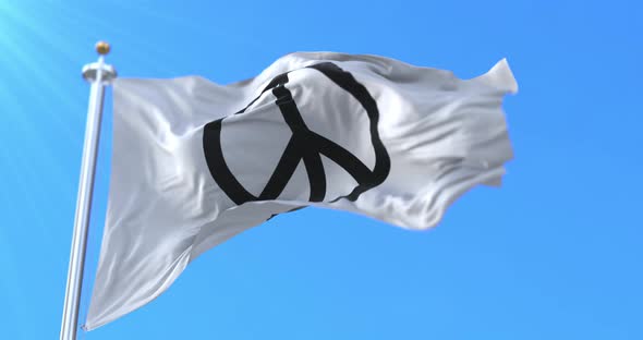 Pacifism Symbol Waving in White Flag alt