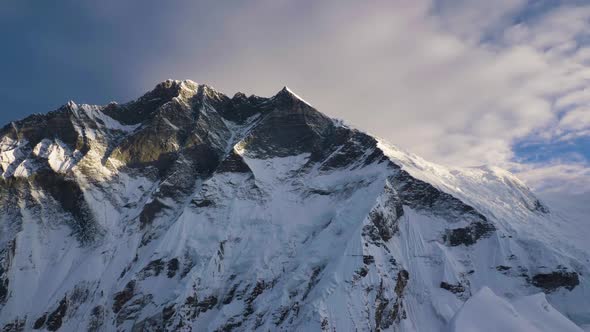 Lhotse South Face at Sunrise. View From Island Peak. Himalaya Mountains, Nepal alt