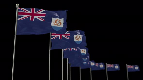 Anguilla Row Of Flags Animation Include Alpha Channel alt