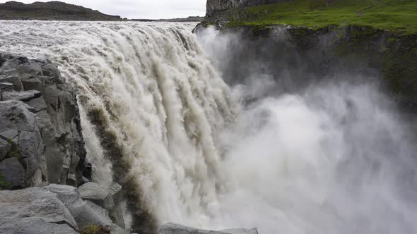 Dettifoss Waterfall Located on the Jokulsa a Fjollum River in Iceland alt