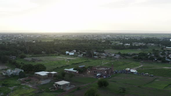 Africa Mali Vast Field And Village Aerial View 7