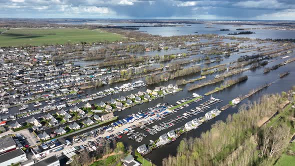Loosdrechtse Plassen Harbour Waterway Canals and Cultivated Ditch Nature Near Vinkeveen Utrecht alt